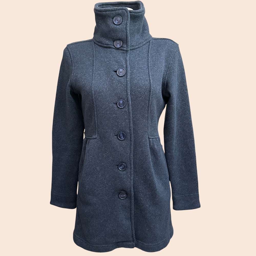 Patagonia Womens Better Sweater Pea Coat Fleece Lined Navy Blue sz Small